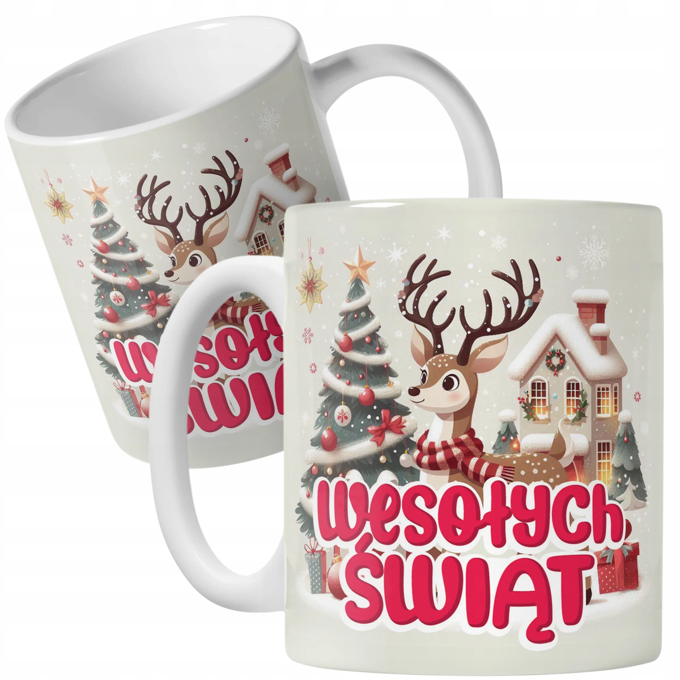 Kubek Ceramiczny Świąteczny Wesołych Świąt Boże Narodzenie Prezent