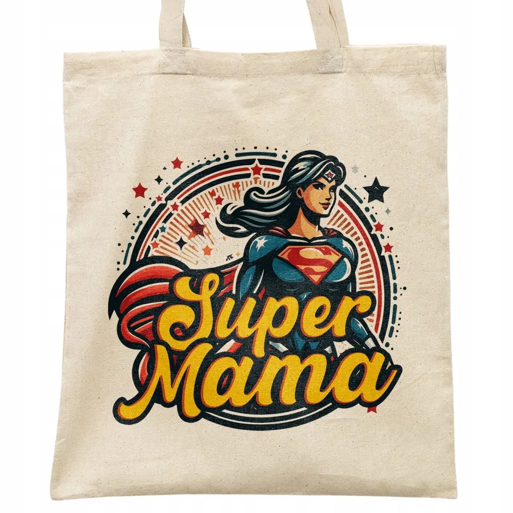Torba bawełniana na zakupy Dzień Matki Dla Mamy Prezent Super Mama