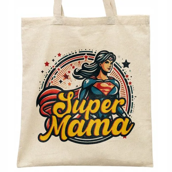 Torba bawełniana na zakupy Dzień Matki Dla Mamy Prezent Super Mama
