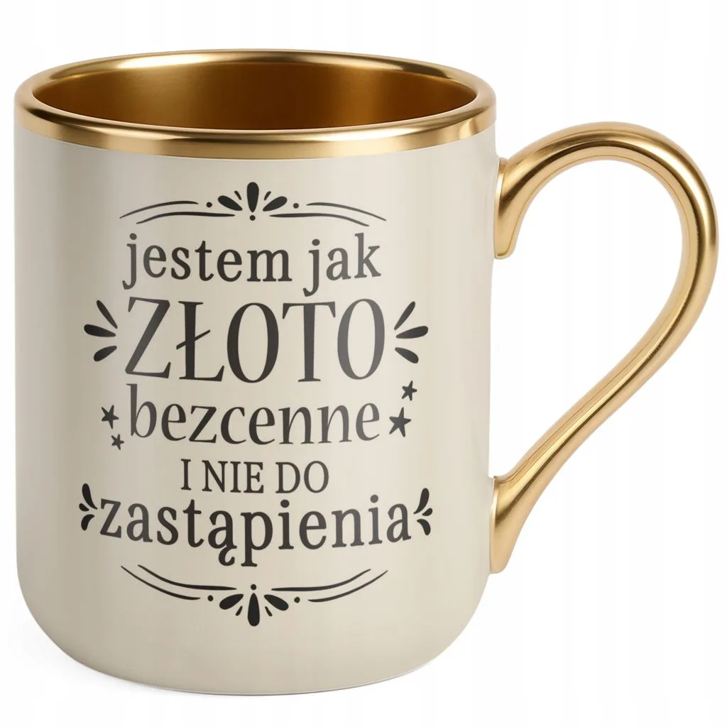 Kubek Premium Złoty Ecru Dzień Kobiet Zabawny Prezent Upominek Dla Kobiety