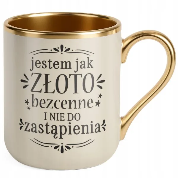 Kubek Premium Złoty Ecru Dzień Kobiet Zabawny Prezent Upominek Dla Kobiety
