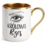 Kubek Premium Złoty Królowa Rzęs Dla Stylistki Rzęs Prezent