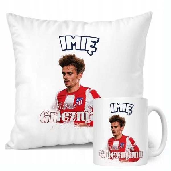 Zestaw personalizowany Kubek + Poduszka Griezmann Atlético Madryt