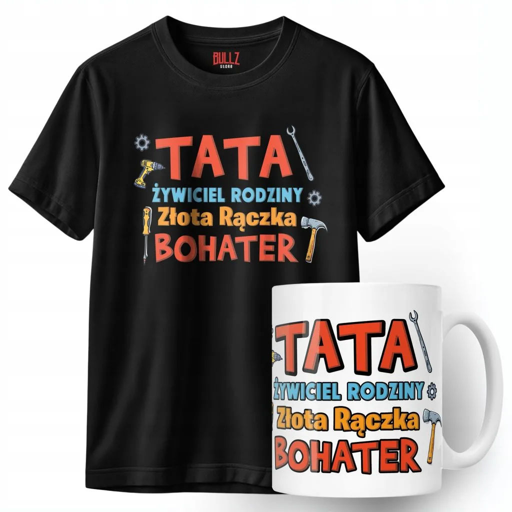 Zestaw Kubek + Koszulka Dzień Ojca Dla Taty Tata Majster Prezent