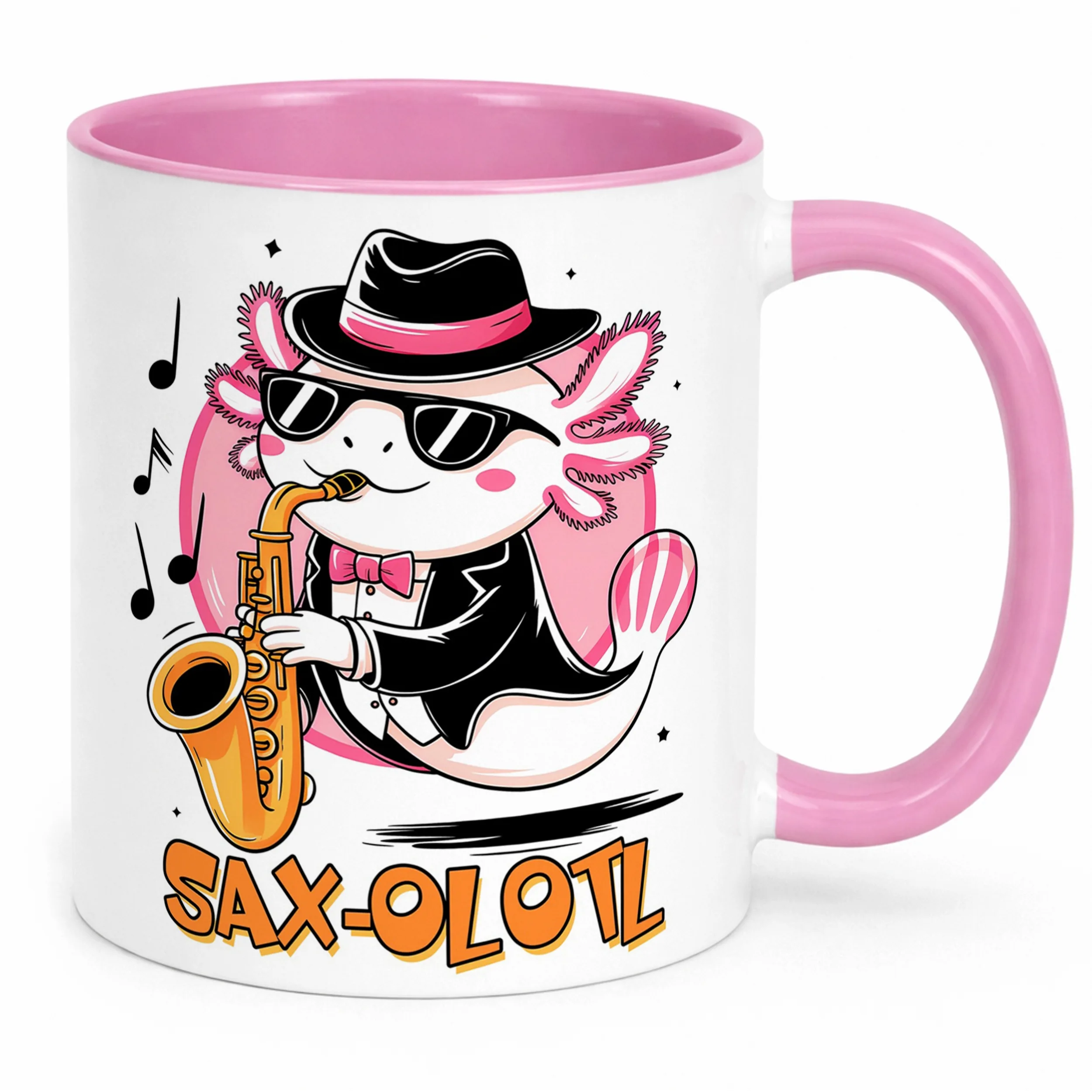 Różowy kubek dla fana zwierząt Aksolotl Axolotl Różowy Zwierzak Trend HIT