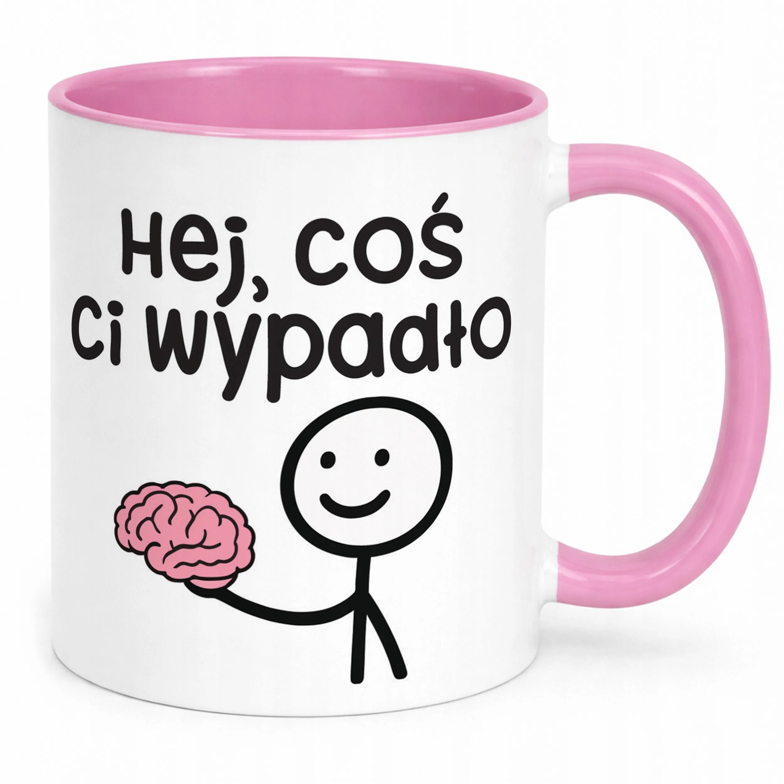 Kubek Różowy Hej Coś Ci Wypadło Śmieszny Zabawny Prezent