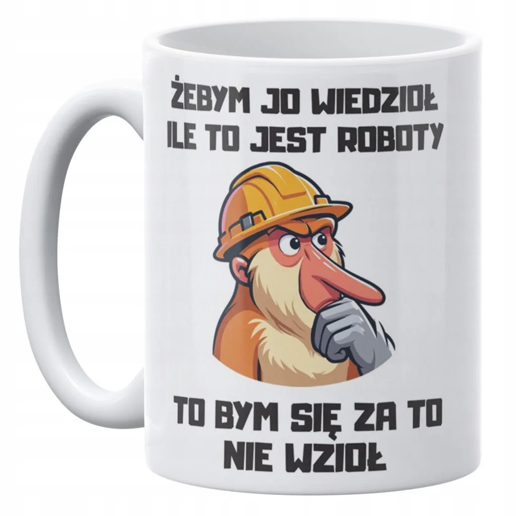 Kubek ceramiczny 330 ml Janusz Nosacz Do Pracy Zabawny Prezent