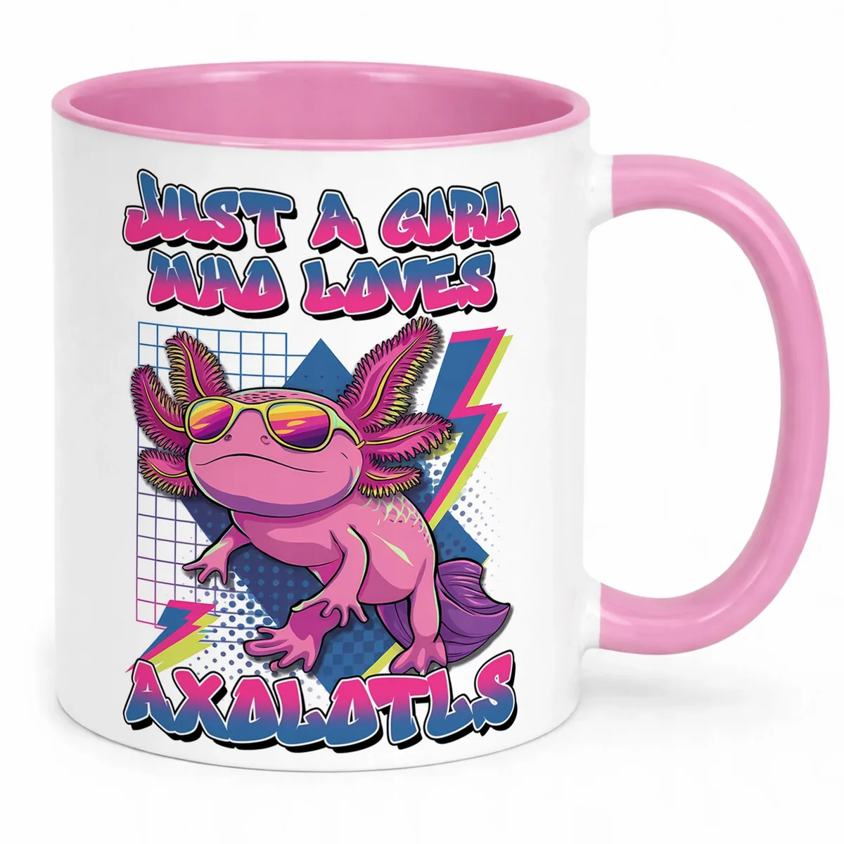 Prezent na urodziny różowy kubek Aksolotl Axolotl Różowy Zwierzak Trend OK