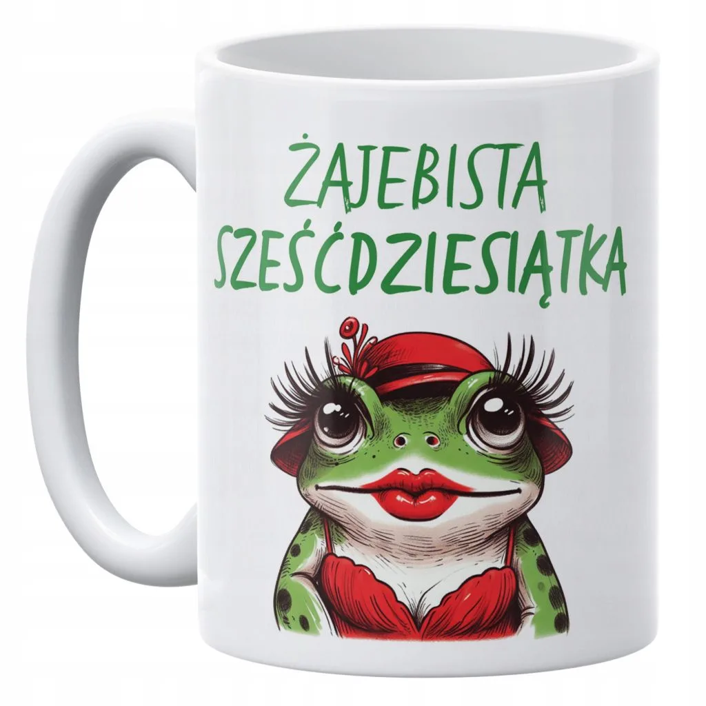 Kubek ceramiczny 330 ml Żajebista 60 Prezent Dla Kobiety Na 60 Urodziny