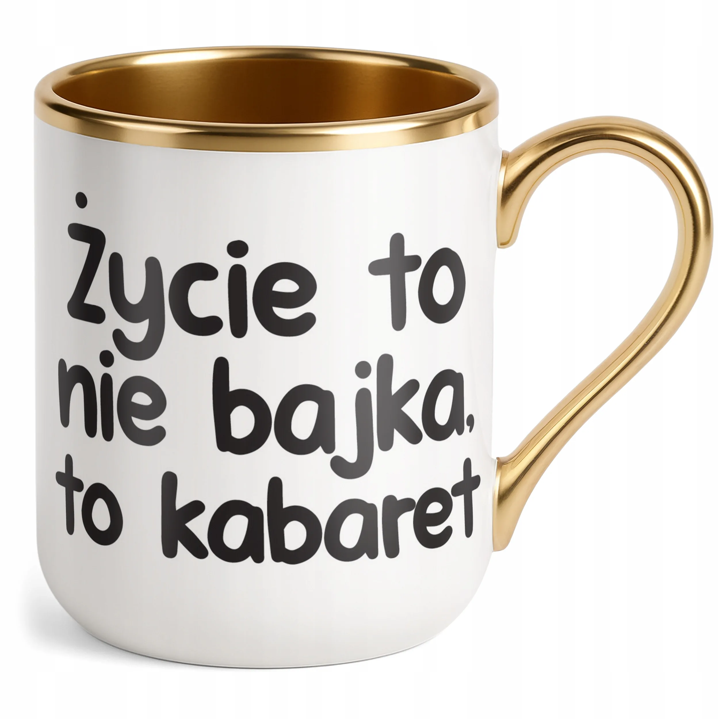 Kubek Premium Złoty Życie To Nie Bajka Śmieszny Zabawny Prezent
