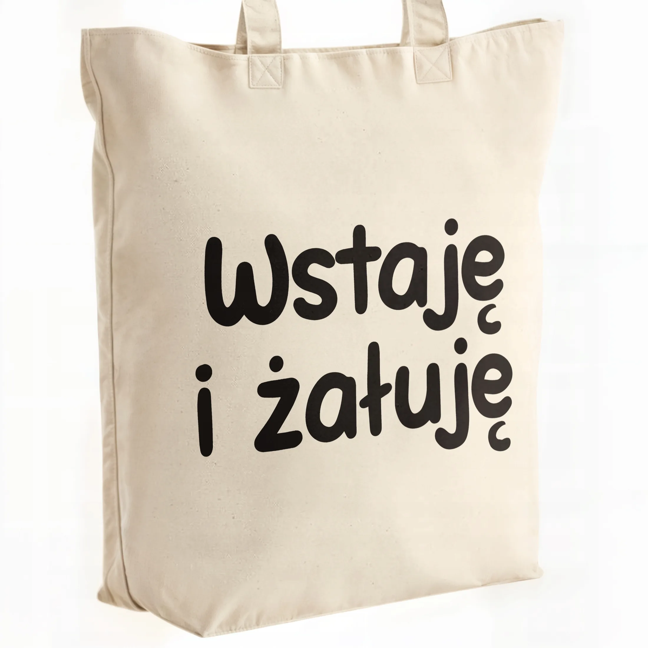 Torba bawełniana premium Wstaje i Żałuję Zabawny Prezent