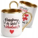 Kubek Premium Złoty Personalizowany Na Walentynki Kocham Cię Prezent