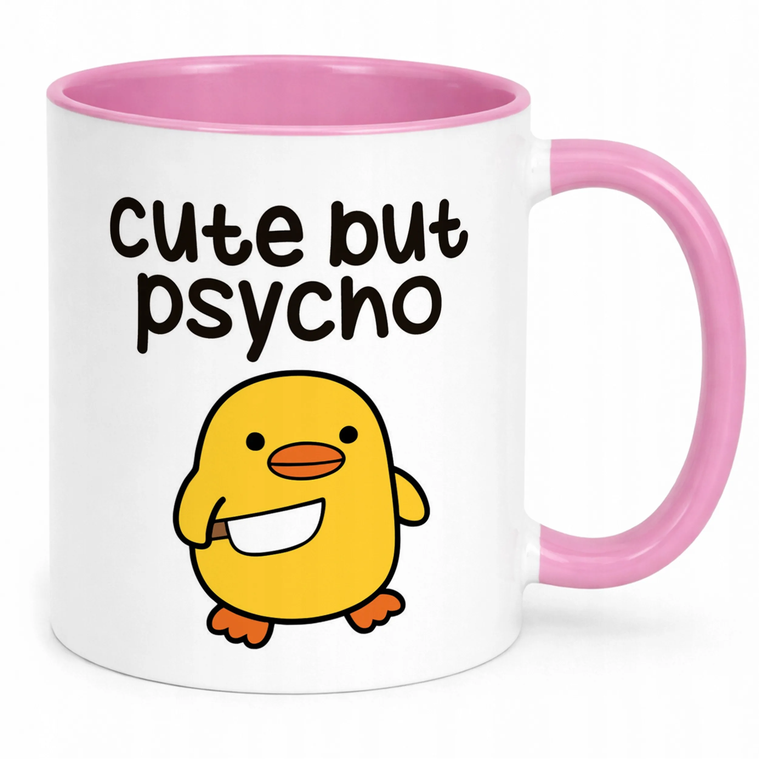 Kubek Różowy Cute But Psycho Śmieszny Zabawny Prezent