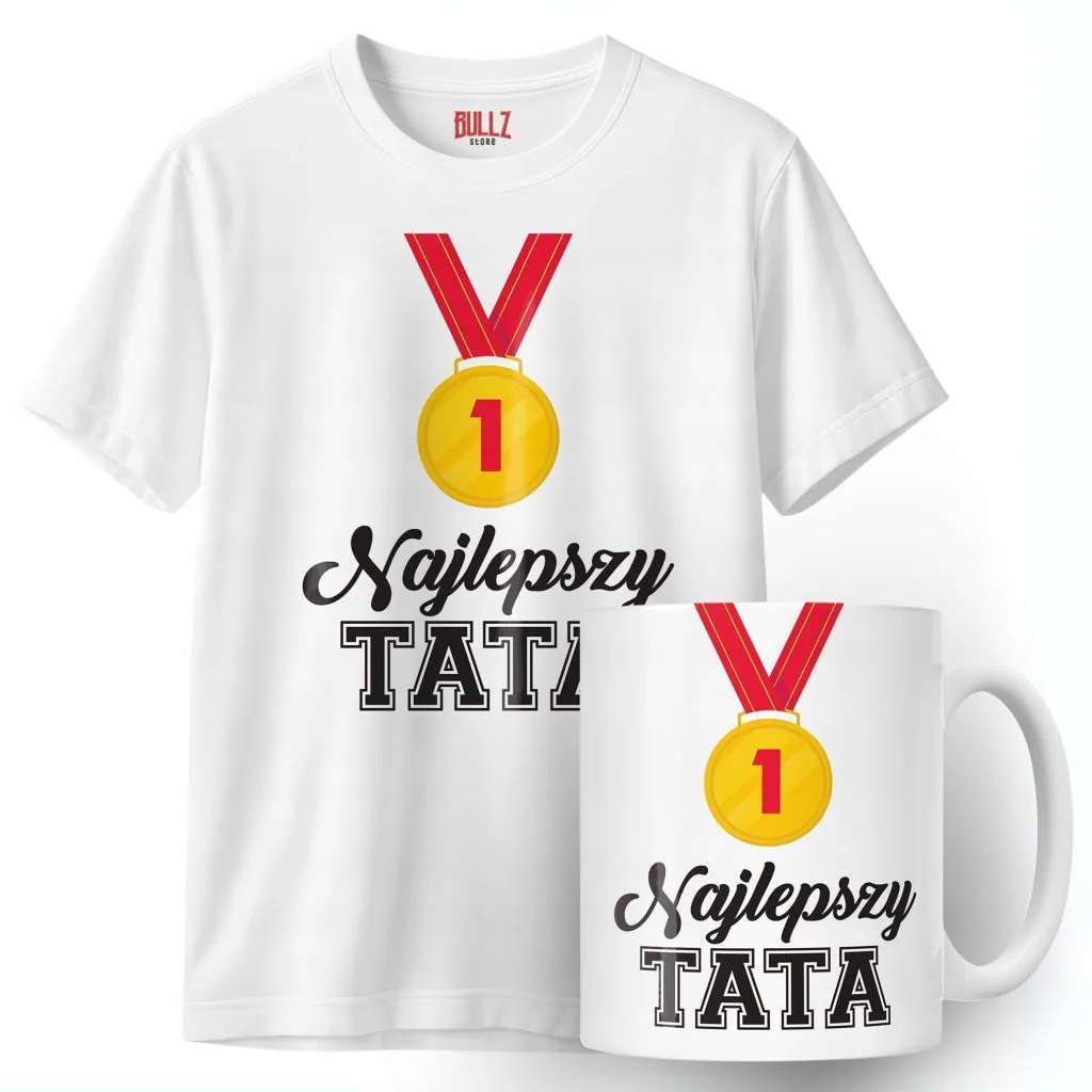 Zestaw Kubek + Koszulka Dzień Ojca Dla Taty Najlepszy Tata Prezent