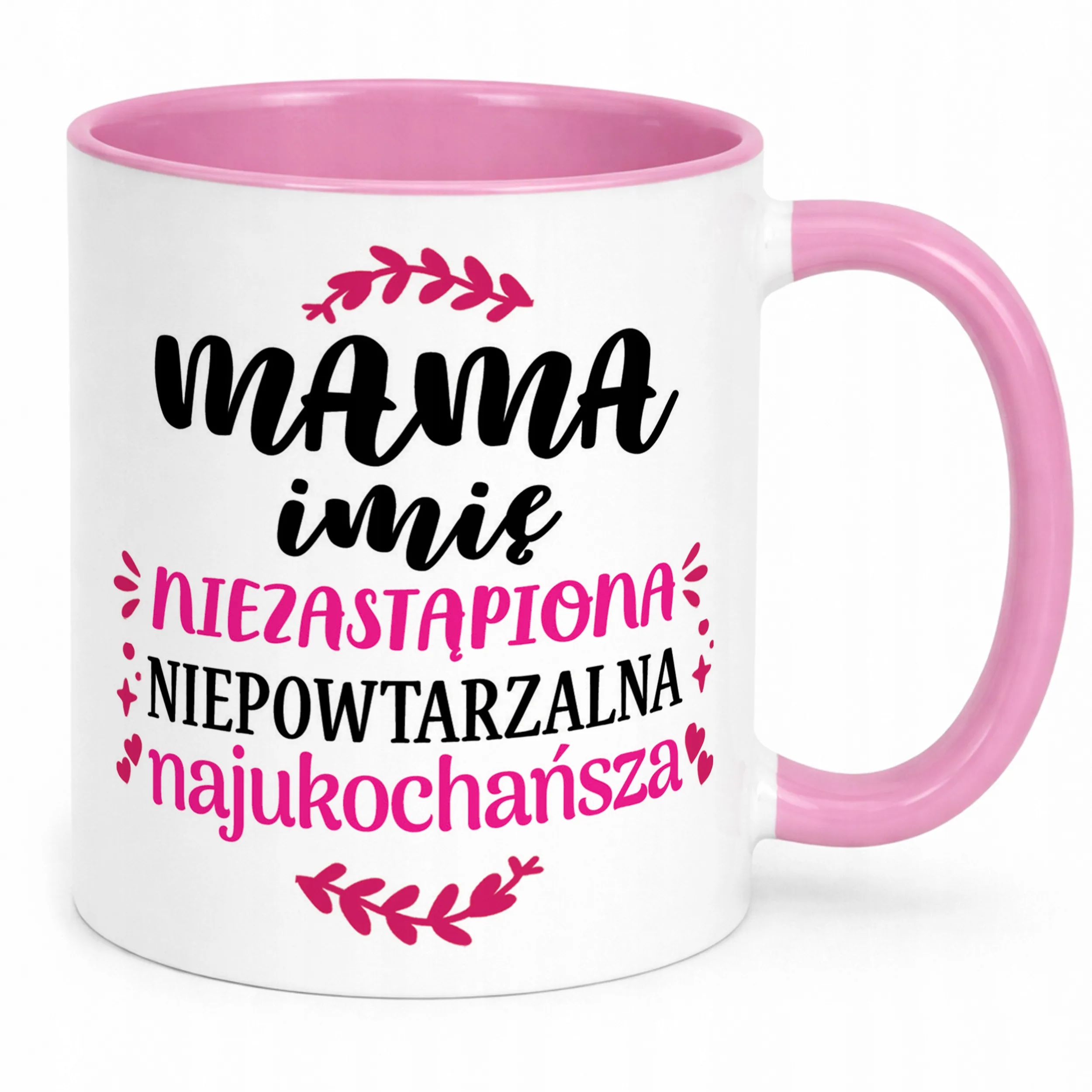 Kubek Różowy Personalizowany Dzień Matki Dla Mamy Prezent Upominek