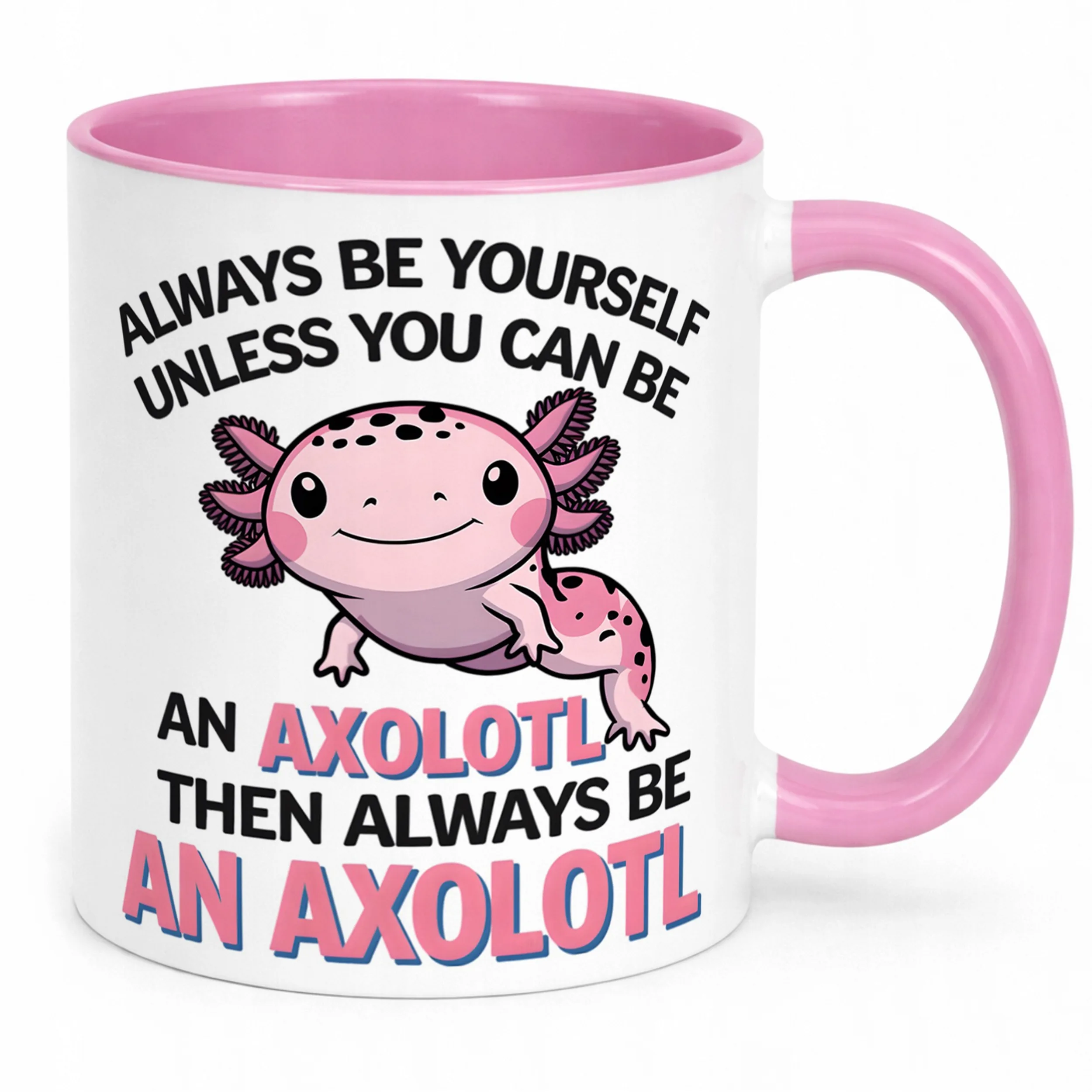 Różowy kubek prezent dla dziecka Aksolotl Axolotl Różowy Zwierzak Trend OK