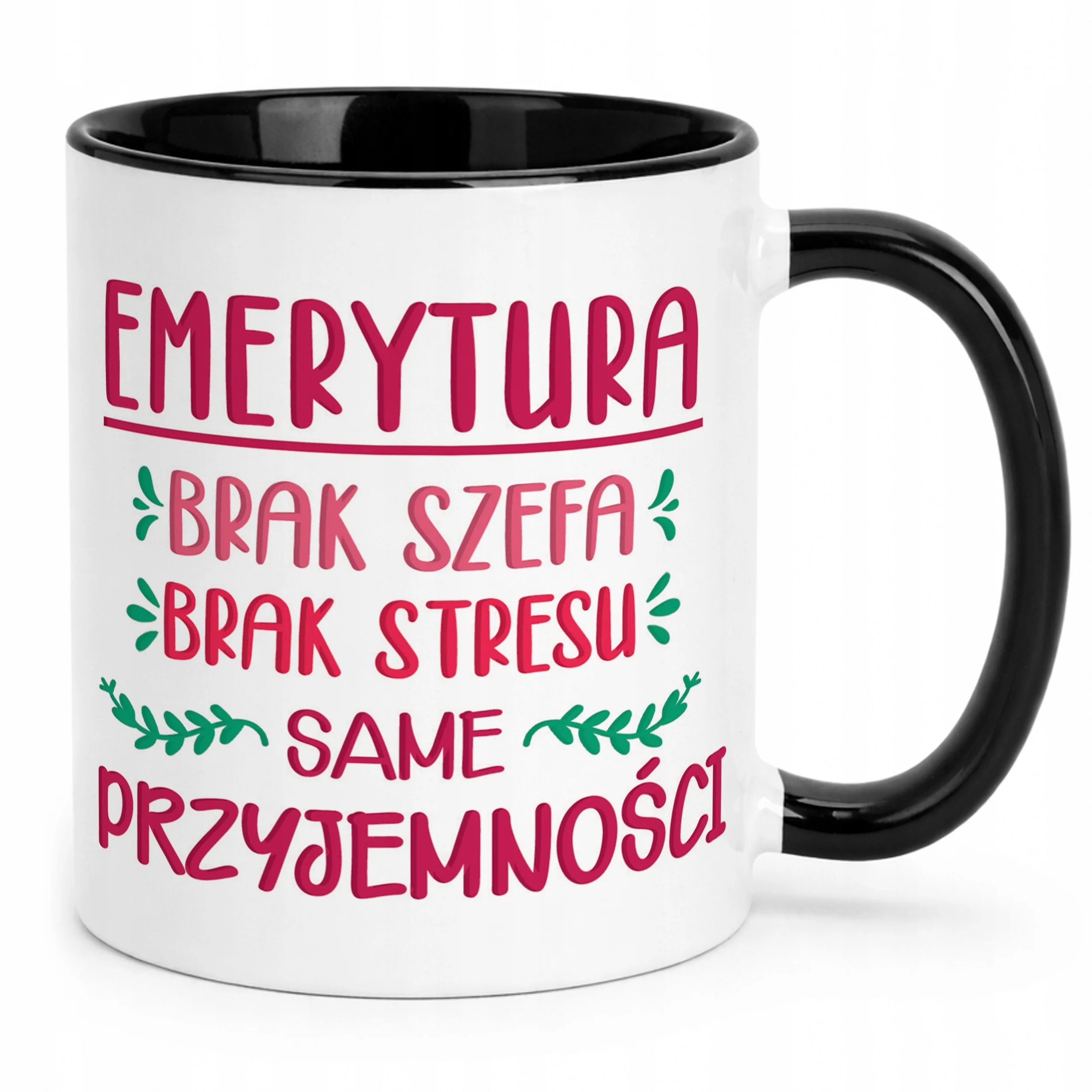 Kubek Czarny z okazji Emerytury Dla Emeryta Emerytki Prezent Upominek