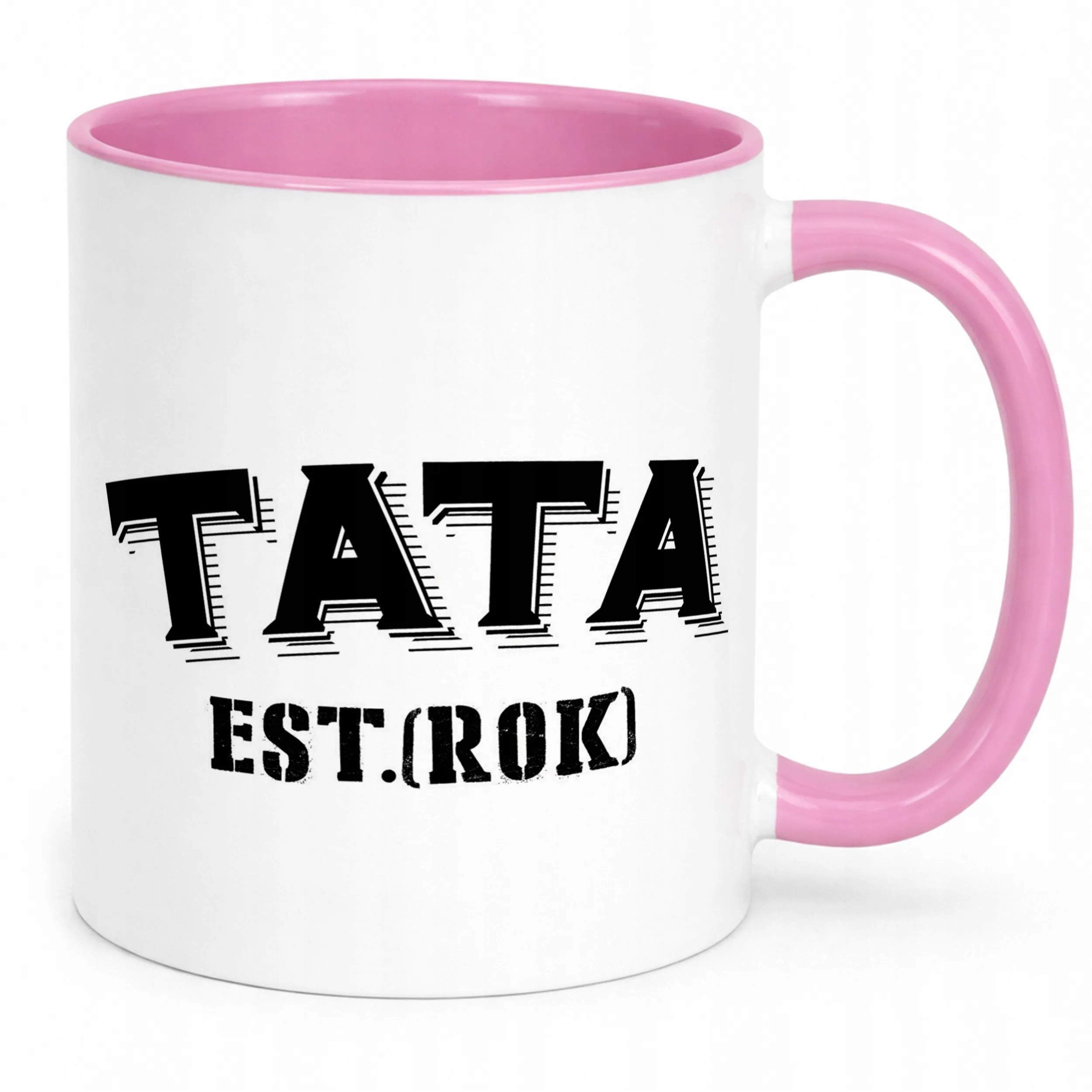 Kubek Różowy Personalizowany Dzień Ojca Tata Rok Prezent