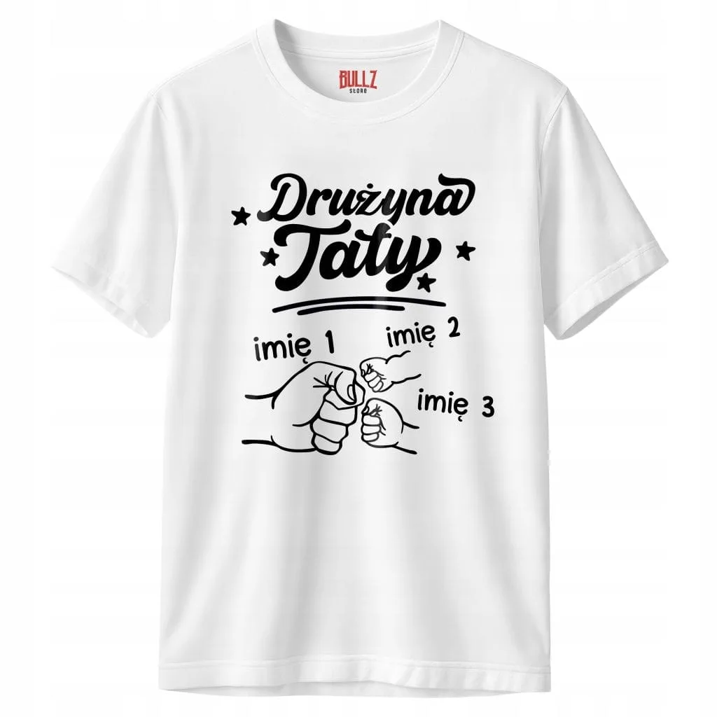 Koszulka biała męska Personalizowana Dzień Ojca Prezent