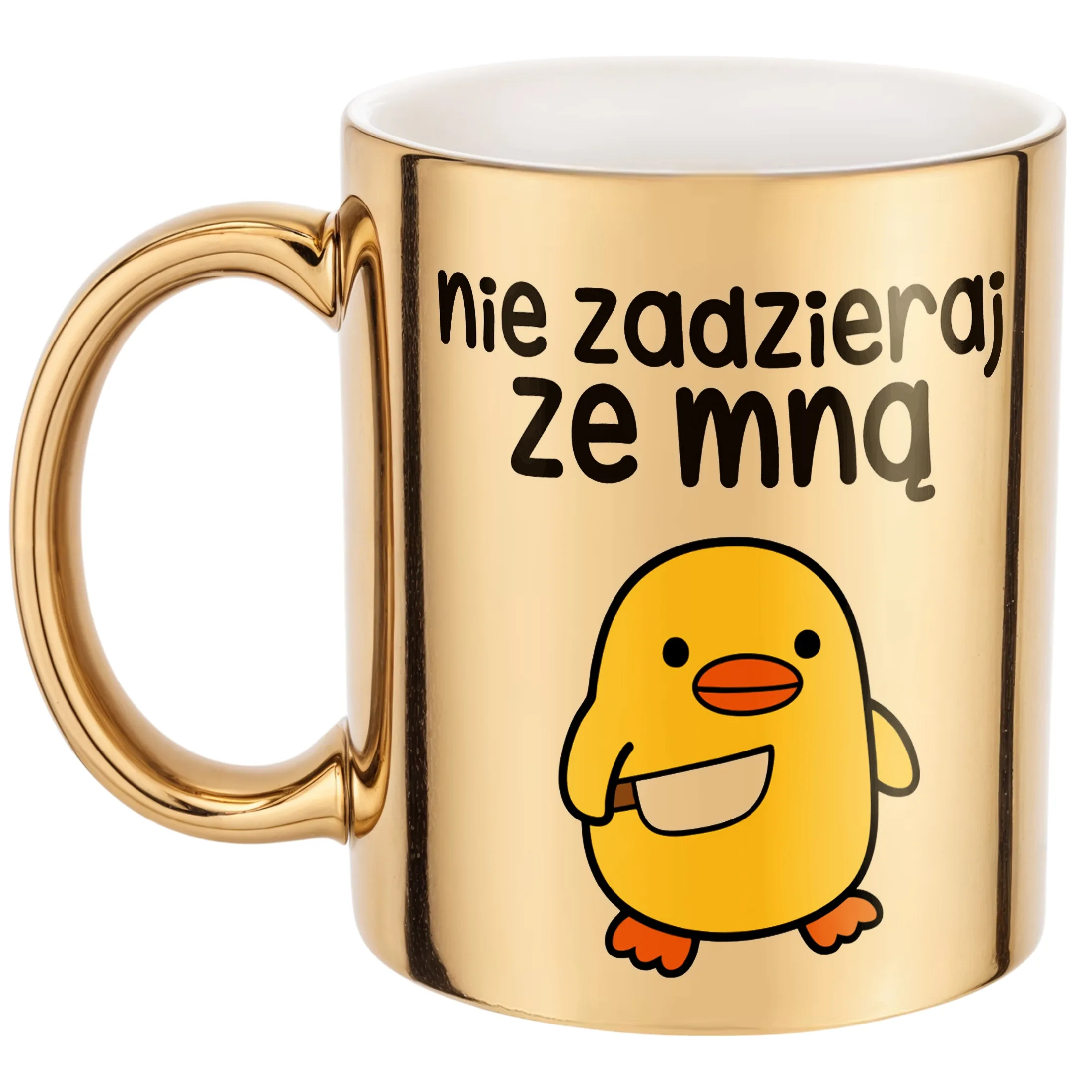 Złoty Kubek Nie Zadzieraj Ze Mną Śmieszny Zabawny Prezent