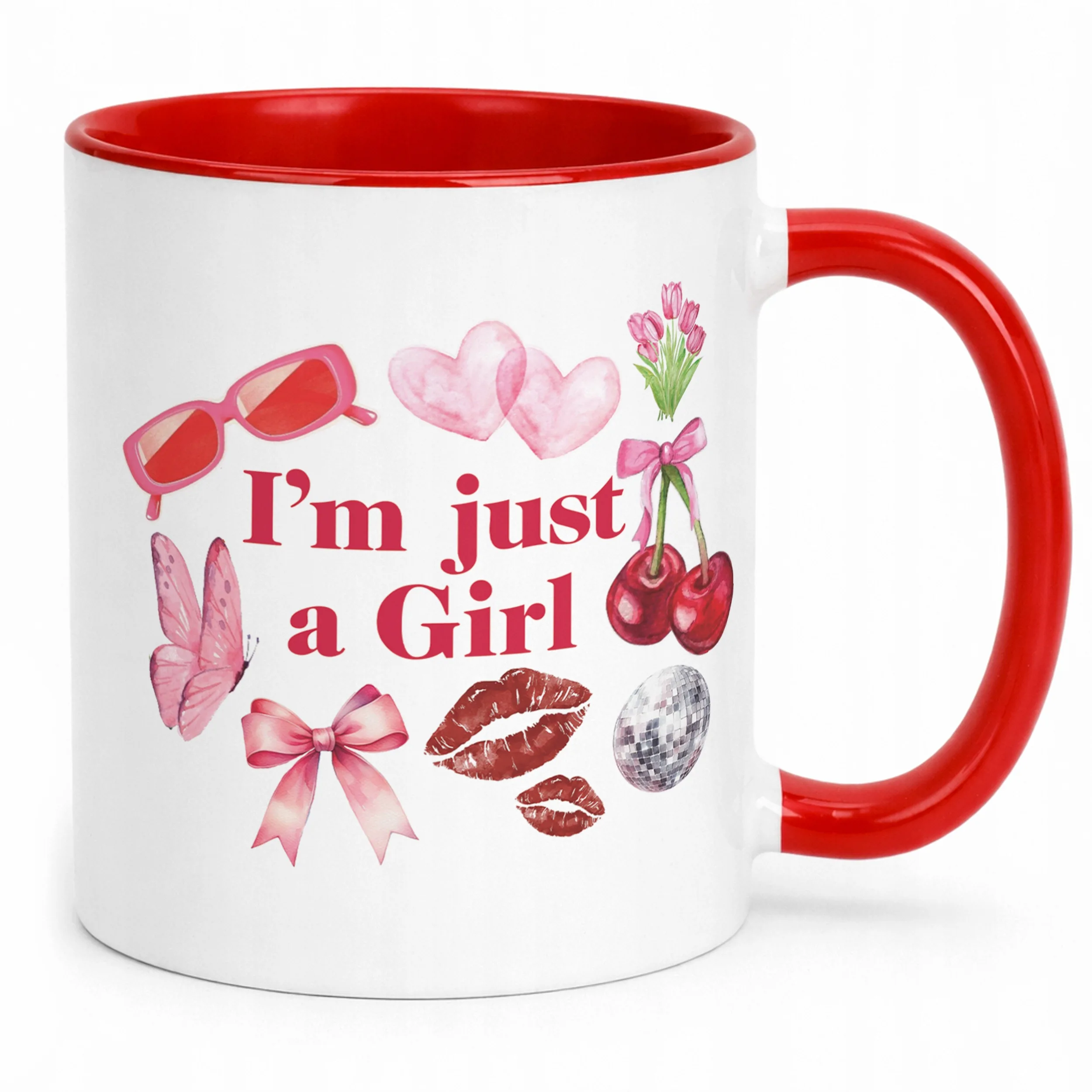 Kubek Czerwony I'm Just A Girl Dla Dziewczyny Prezent Upominek
