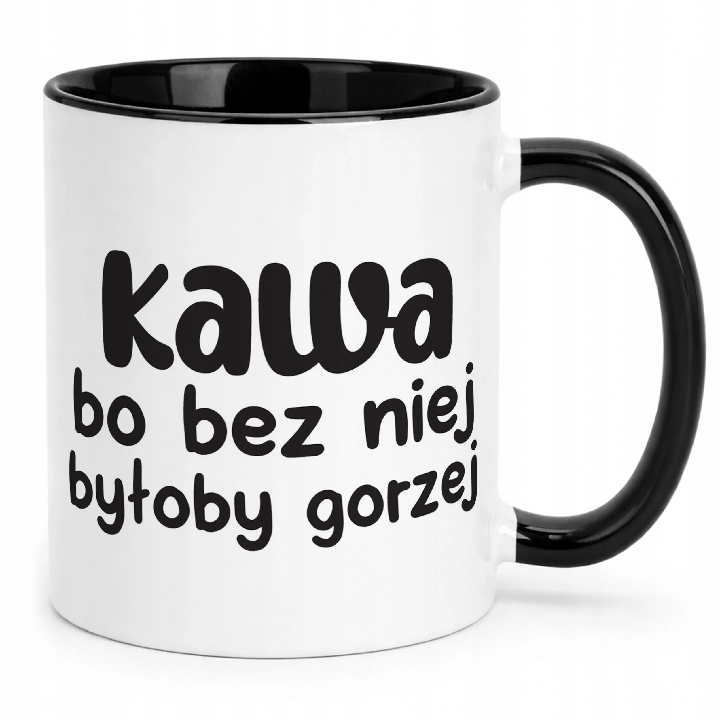 Kubek Czarny Kawa Bo Bez Niej Było By Gorzej Zabawny Prezent