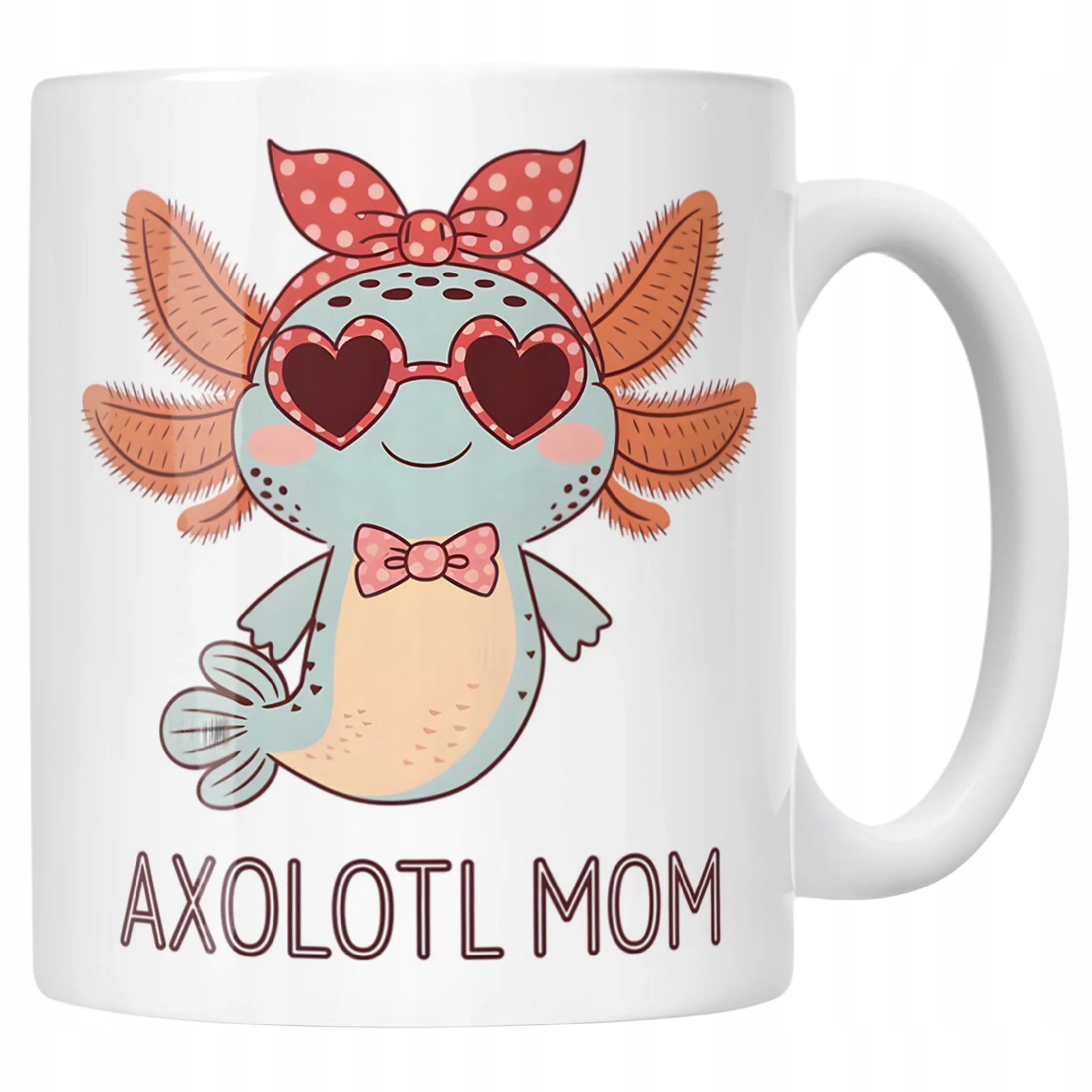 Kubeczek biały 330ml dla dzieci Aksolotl Axolotl Różowy Zwierzak Trend OK