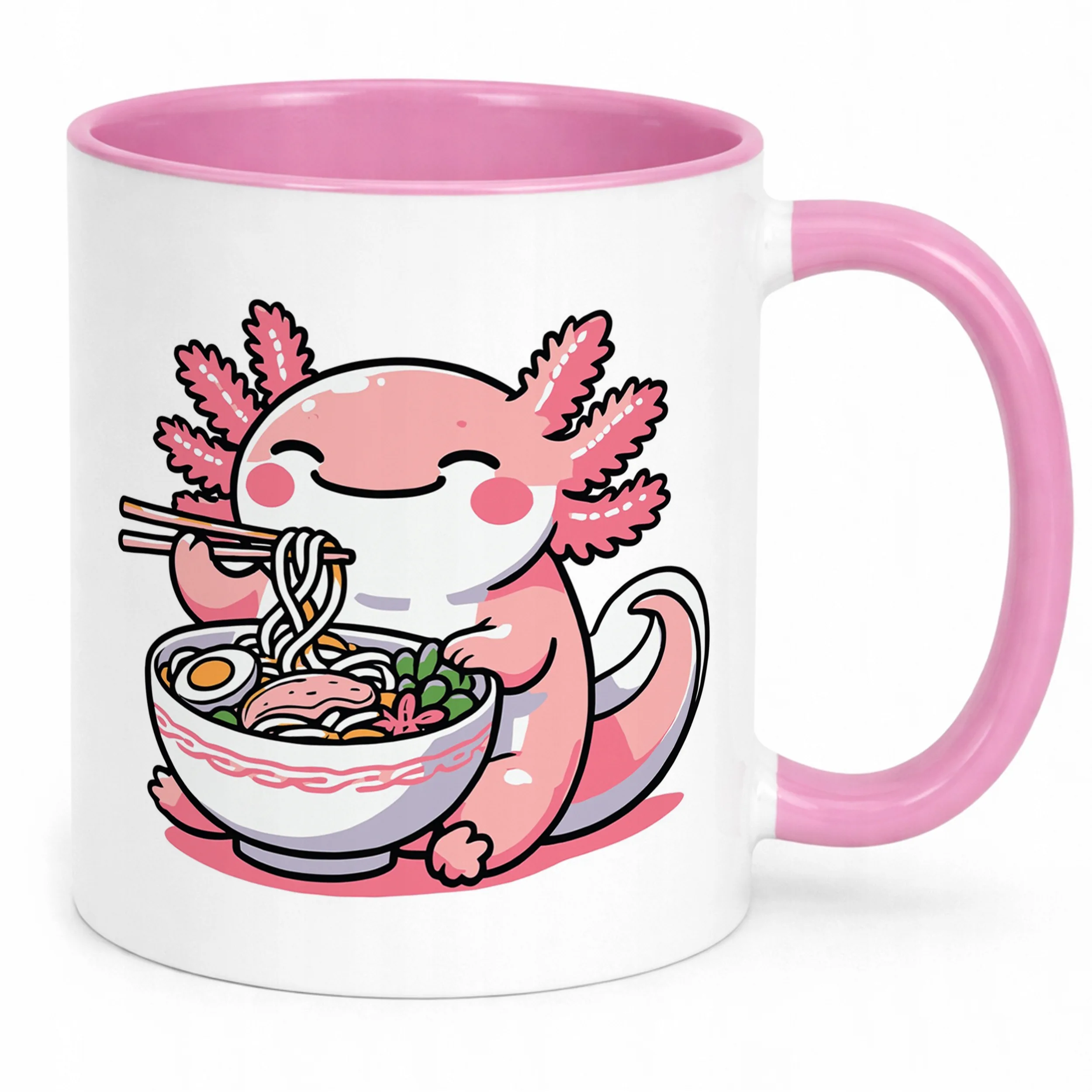 Wyjątkowy różowy kubek na prezent Aksolotl Axolotl Różowy Zwierzak Trend