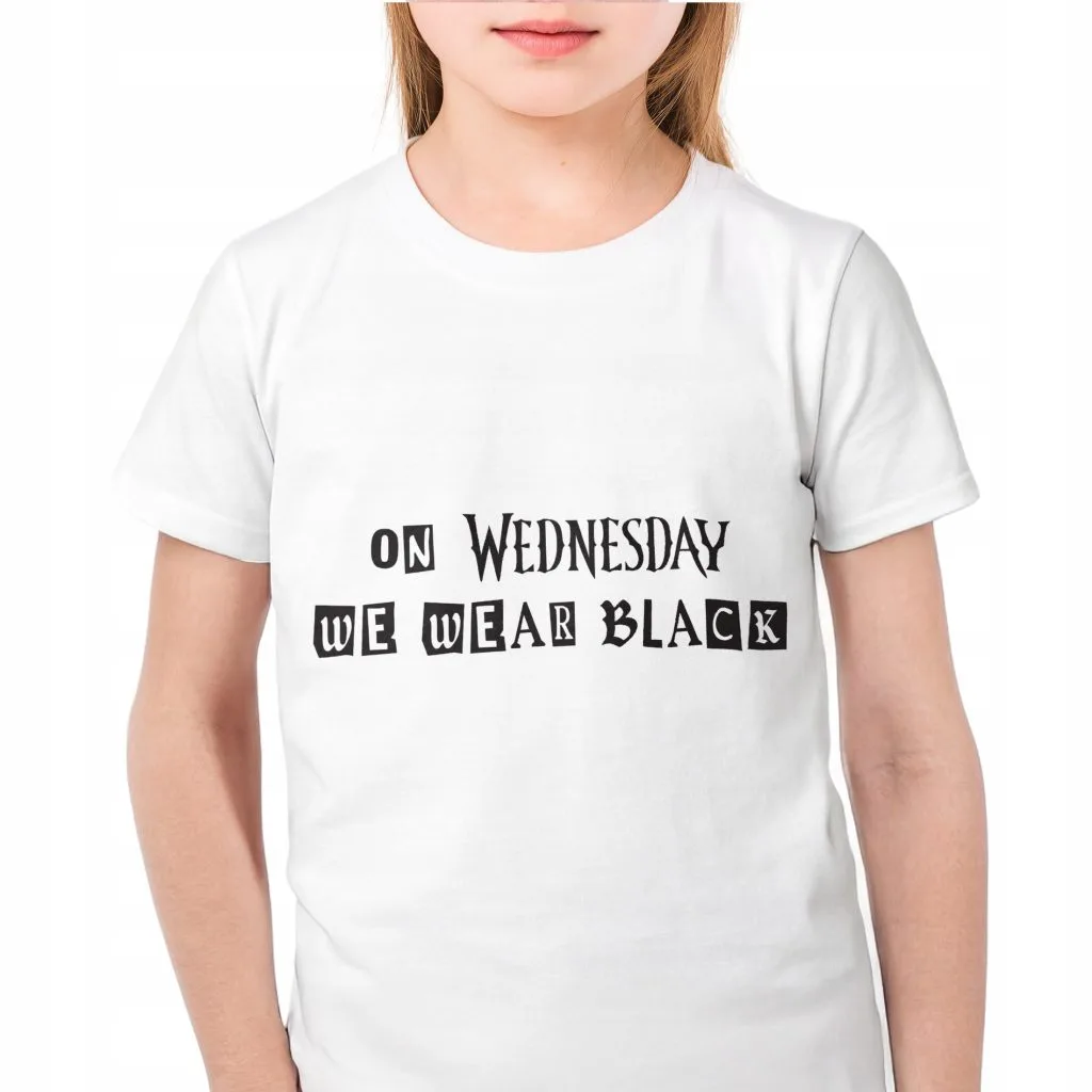 Koszulka biała dziecięca Nevermore Wednesday Dla Fanów Serialu