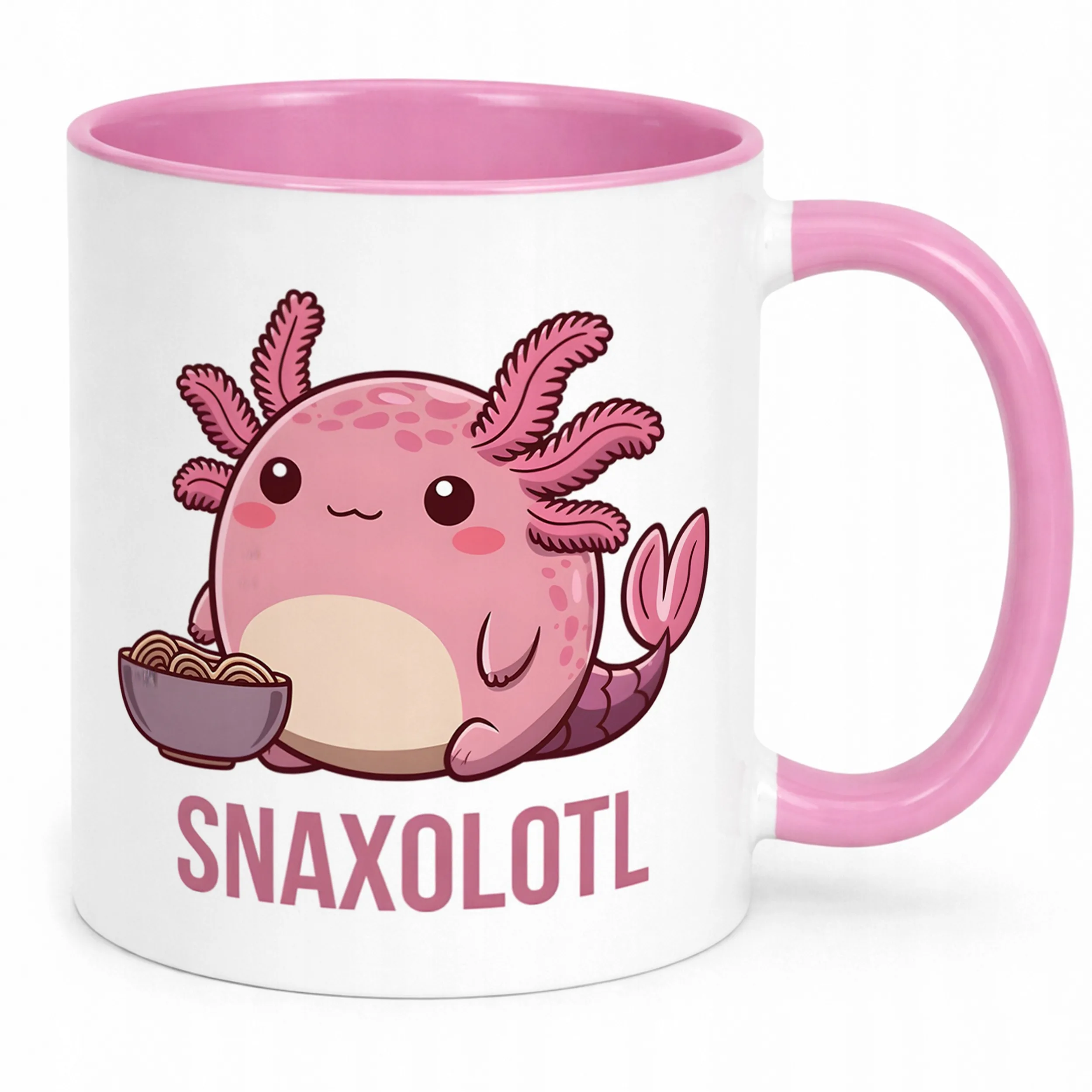 Różowy kubek dla dzieci z grafiką Aksolotl Axolotl Mine craft Różowy HIT