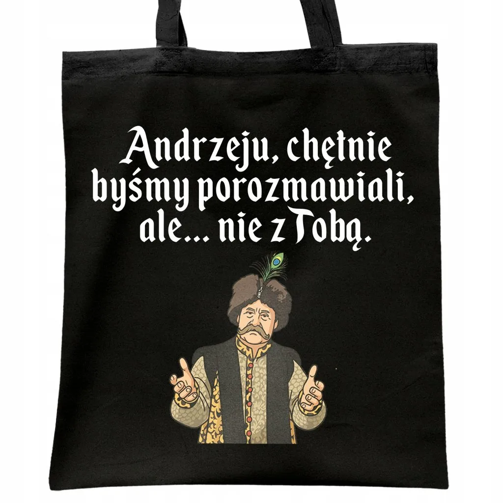 Torba bawełniana czarna na zakupy 1670 Chętnie Byśmy Porozmawiali