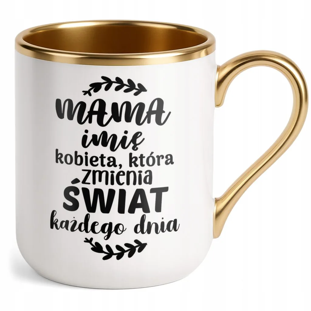 Kubek Premium Złoty Personalizowany Dzień Matki Dla Mamy Prezent Upominek