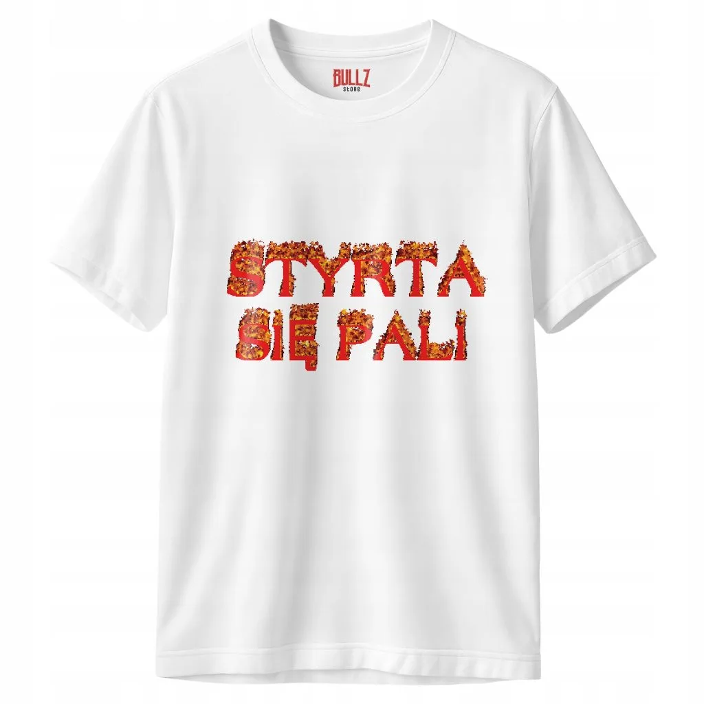 Koszulka biała męska Styrta Się Pali Memy r. 3XL