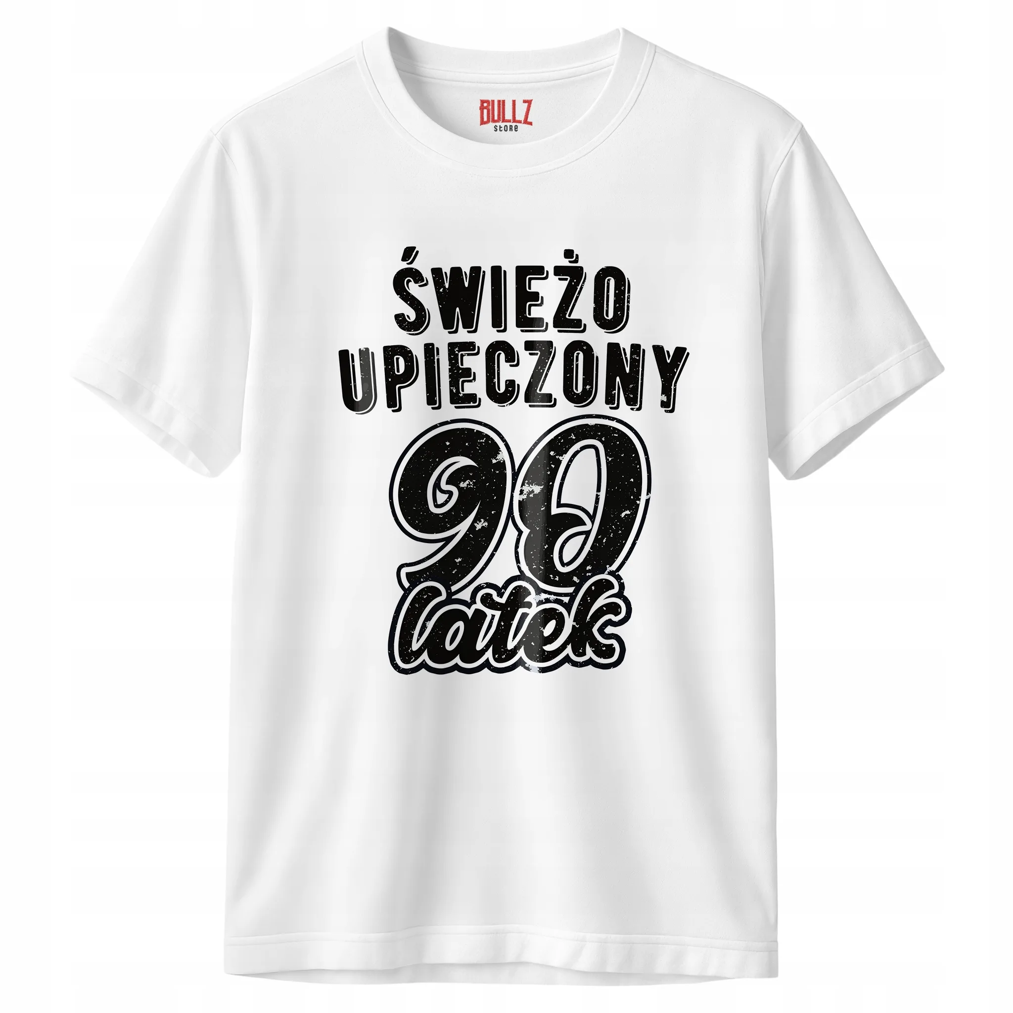 Koszulka biała męska Świeżo Upieczony 90 Urodziny Prezent