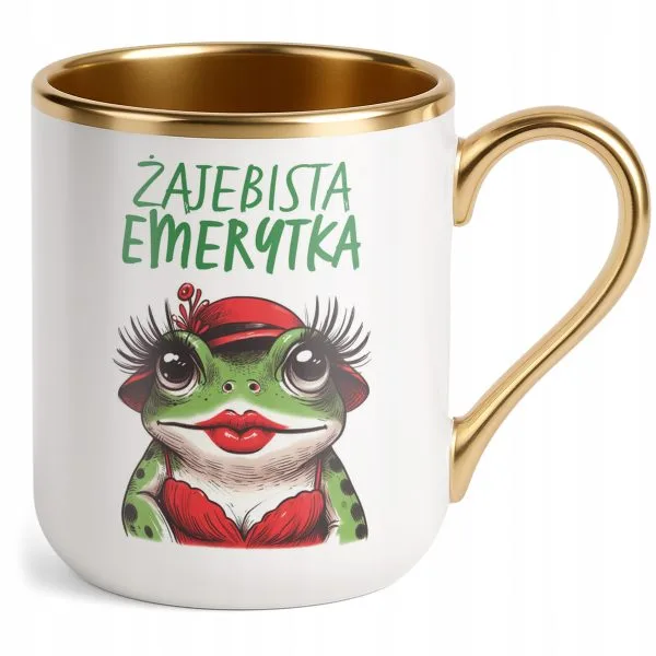 Kubek Premium Złoty Z okazji Emerytury Dla Emerytki Prezent