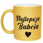 Złoty kubek brokatowy Dzień Babci Dla Babci Prezent Upominek