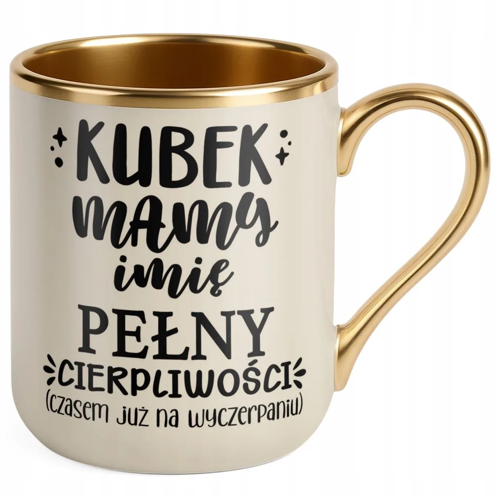 Kubek Premium Złoty Ecru Personalizowany Dzień Matki Dla Mamy