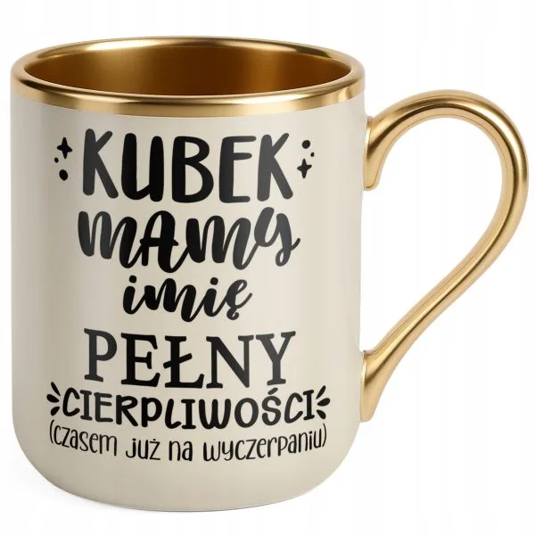 Kubek Premium Złoty Ecru Personalizowany Dzień Matki Dla Mamy