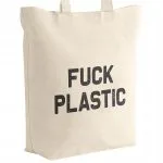 Torba bawełniana z dnem na zakupy EKO Ekologia Środowisko FUCK PLASTIC