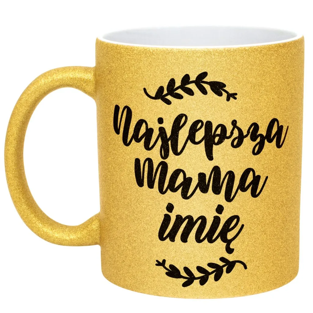 Złoty kubek brokatowy Personalizowany Dzień Matki Dla Mamy Prezent