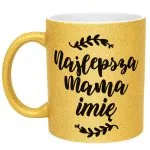 Złoty kubek brokatowy Personalizowany Dzień Matki Dla Mamy Prezent