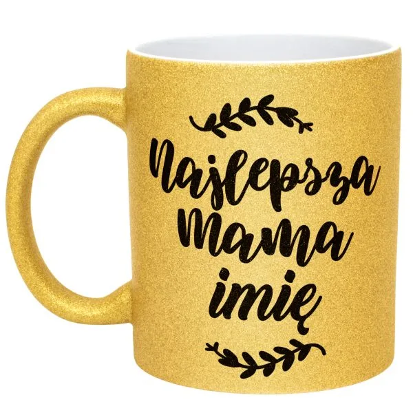 Złoty kubek brokatowy Personalizowany Dzień Matki Dla Mamy Prezent