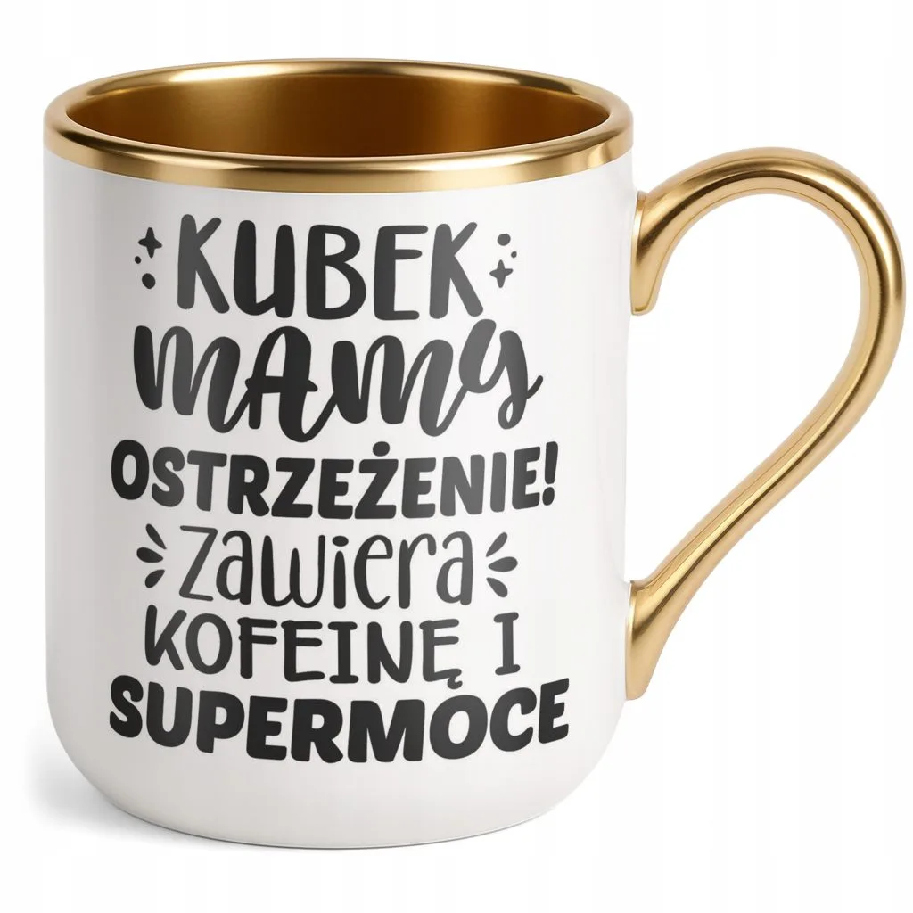 Kubek Premium Złoty Dzień Matki Dla Mamy Prezent Kubek Mamy Ostrzeżenie