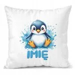 Poduszka 38x38cm Personalizowana Pingwin Zwierzak Słodki Dla Dzieci