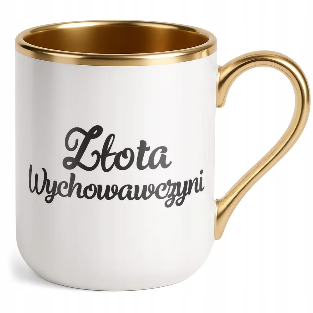 Kubek Premium Złoty Złota Wychowaczyni Dzień Nauczyciela Prezent
