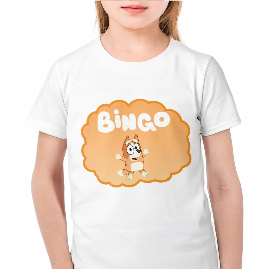 Koszulka biała dziecięca Bluey Bingo Dla Fanów Bajki