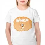 Koszulka biała dziecięca Bluey Bingo Dla Fanów Bajki
