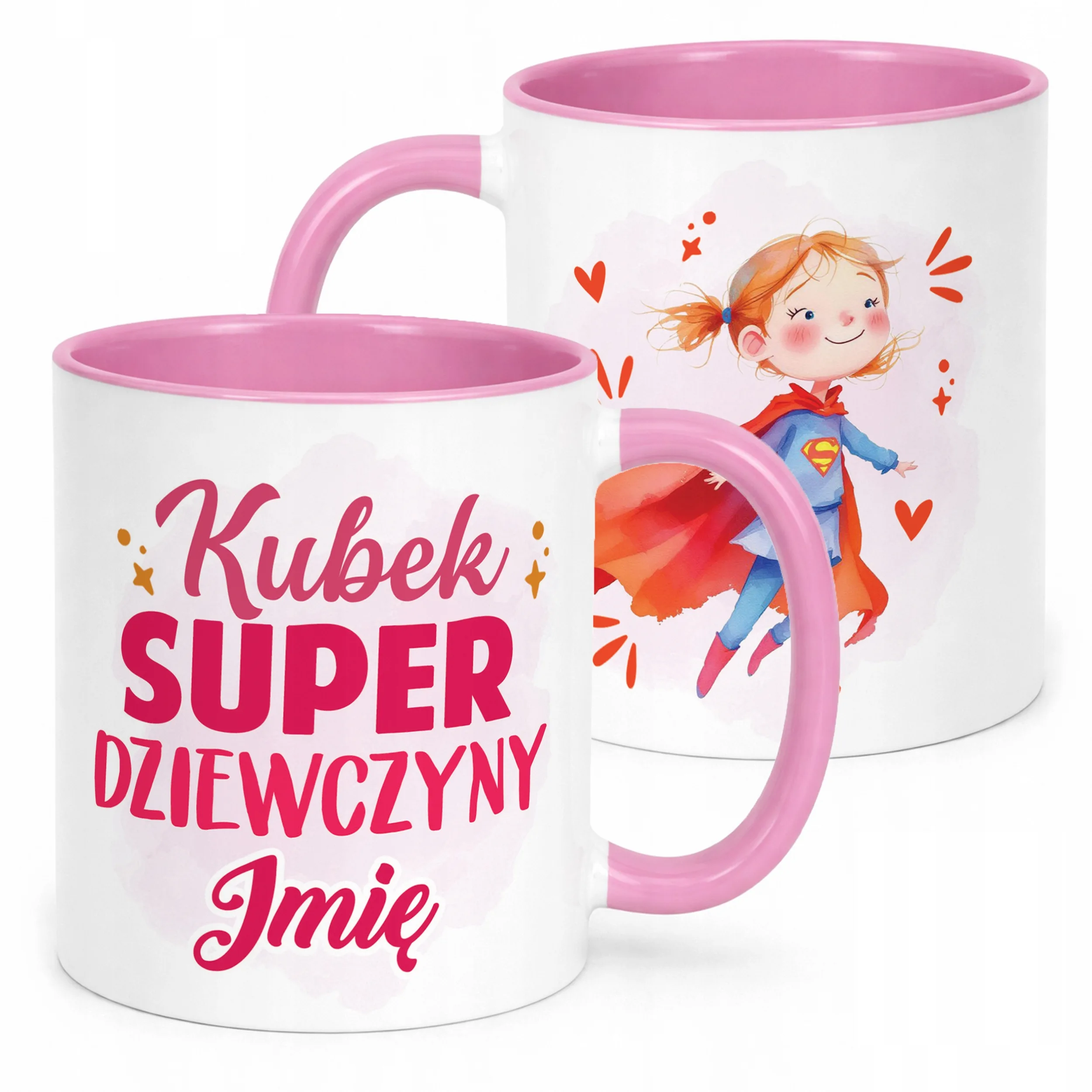 Kubek Różowy Personalizowany Dzień Kobiet Dla Dziewczynki Prezent