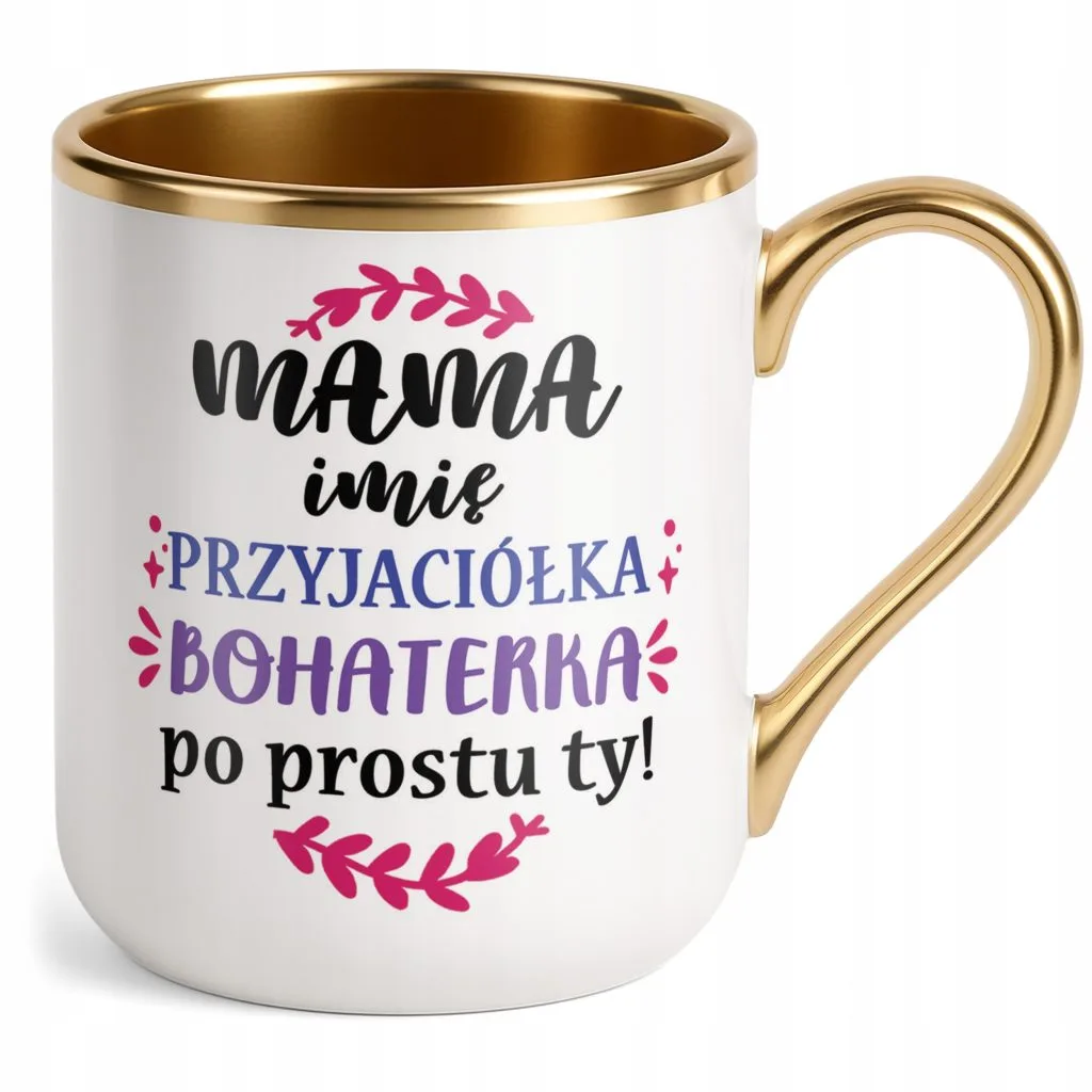Kubek Premium Złoty Personalizowany Dzień Matki Dla Mamy Prezent Upominek