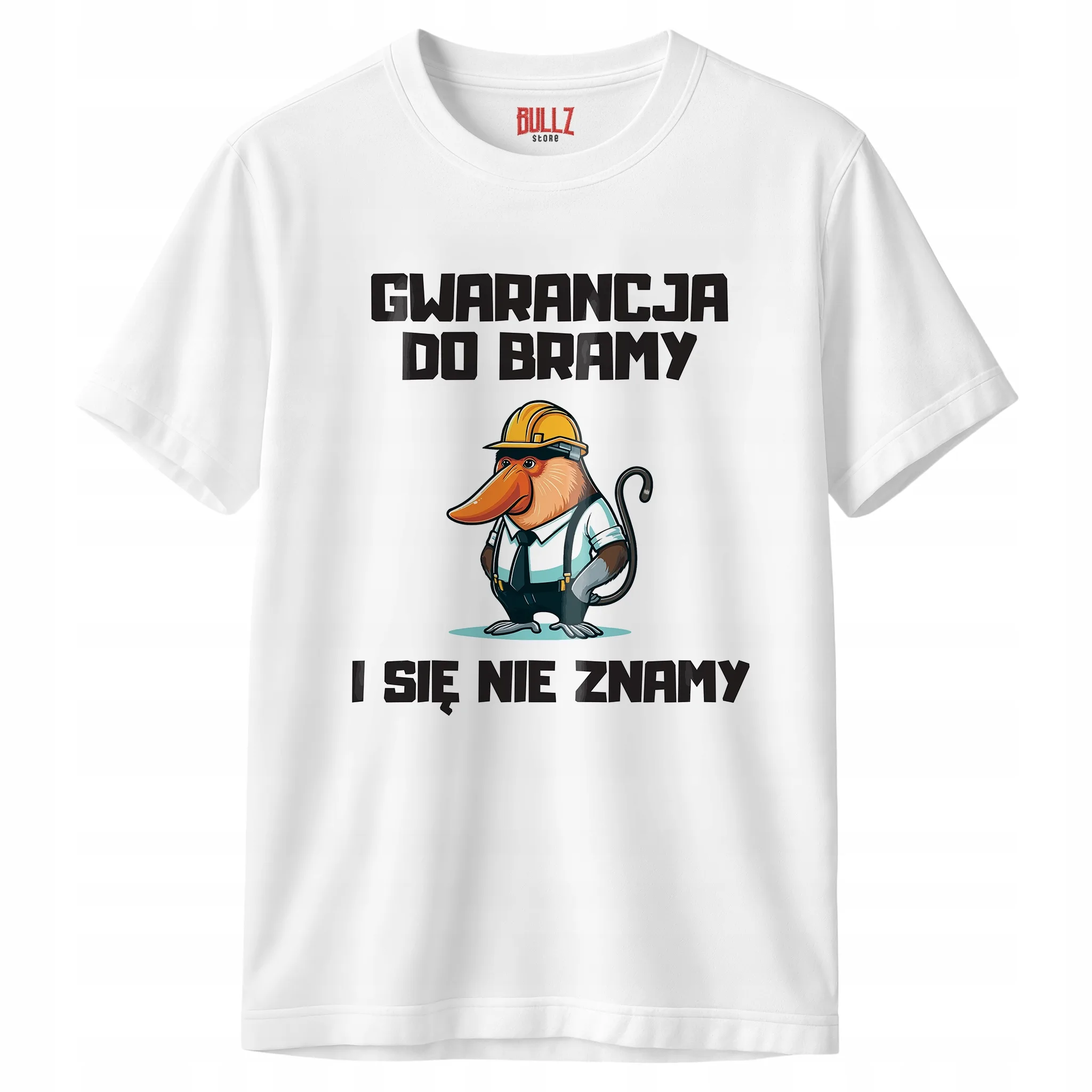 Koszulka biała męska Gwarancja Do Bramy Zabawny Prezent r. 3XL